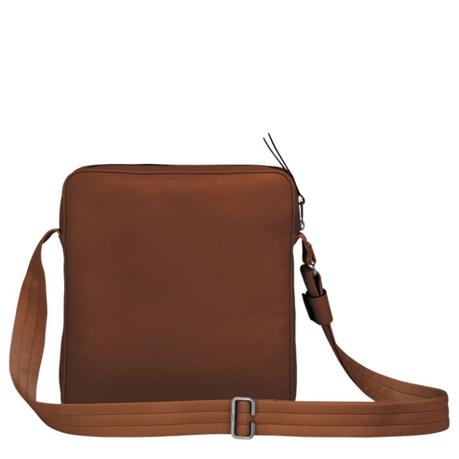 Men's Longchamp 3D M Crossbody Bags Brown | UAE-4215CT