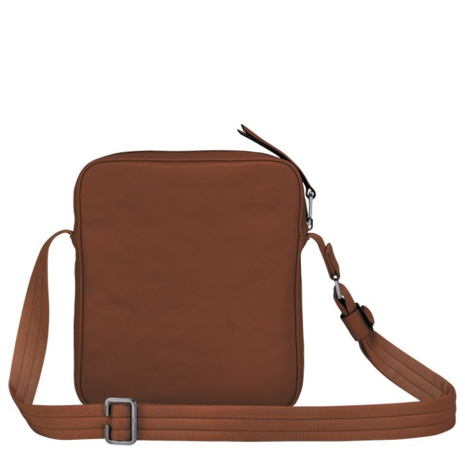 Men's Longchamp 3D S Crossbody Bags Brown | UAE-1478AO