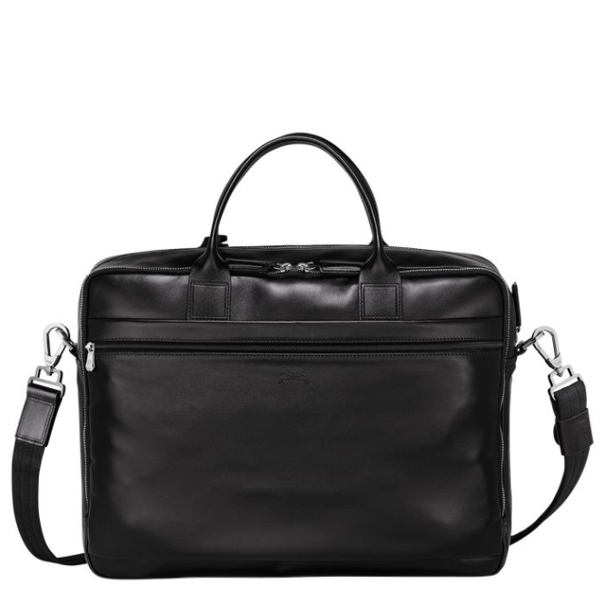 Men's Longchamp Baxi L Document Holders Black | UAE-5246NR