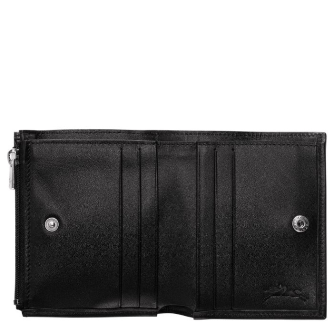 Men's Longchamp Baxi Wallets Black | UAE-5832BL