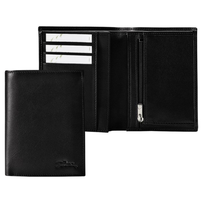 Men\'s Longchamp Baxi Wallets Black | UAE-8795NV