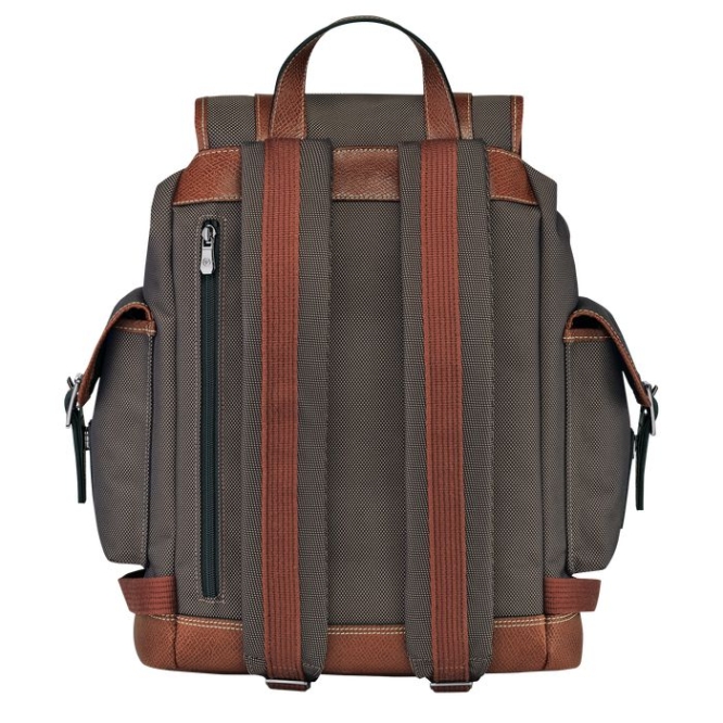 Men's Longchamp Boxford Backpacks Brown | UAE-9625GS