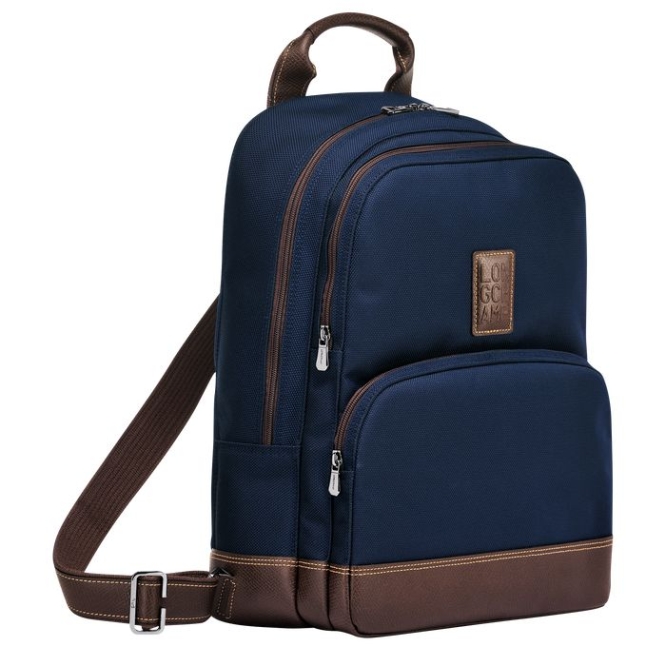 Men's Longchamp Boxford Backpacks Navy | UAE-5298NH