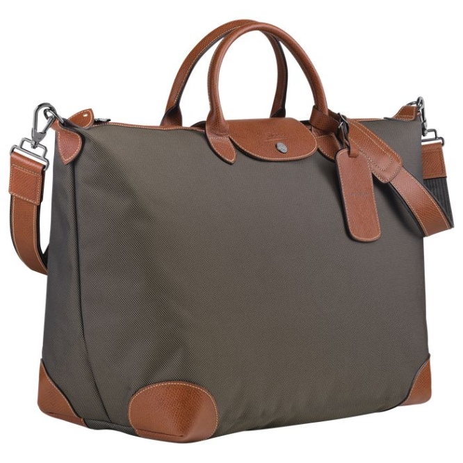 Men's Longchamp Boxford L Travel Bags Brown | UAE-7635NP