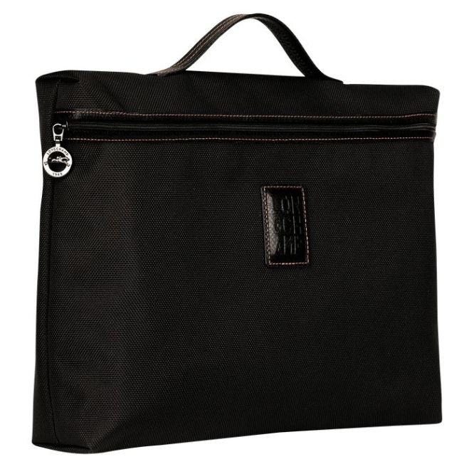 Men's Longchamp Boxford S Document Holders Black | UAE-4059RW