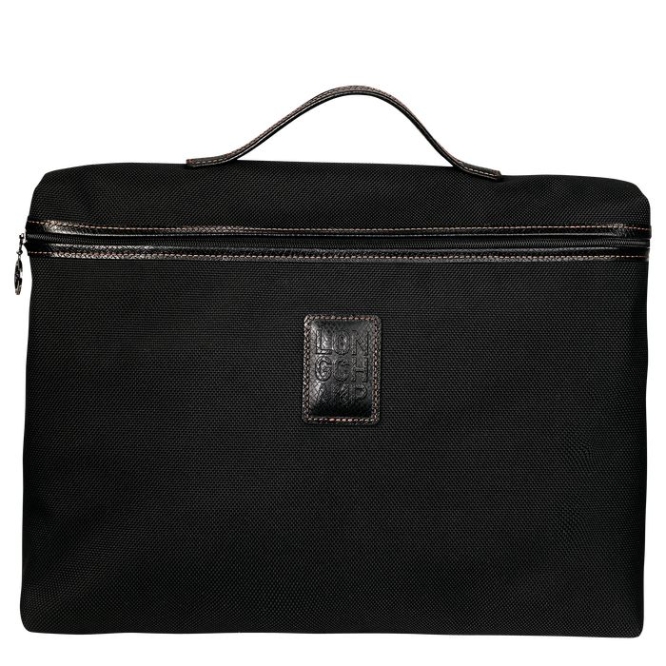 Men\'s Longchamp Boxford S Document Holders Black | UAE-4059RW