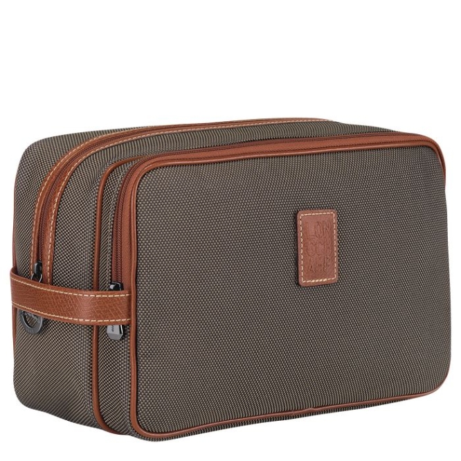 Men's Longchamp Boxford Toiletry Bags Brown | UAE-0241ZN