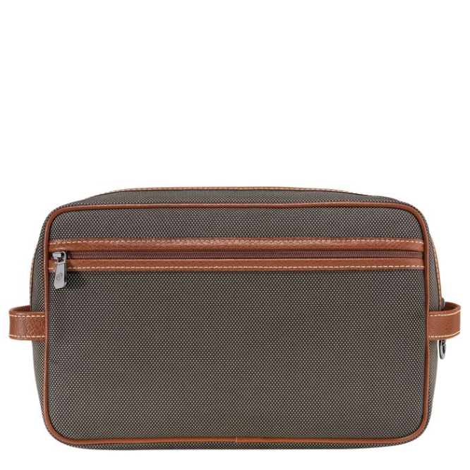 Men's Longchamp Boxford Toiletry Bags Brown | UAE-0241ZN