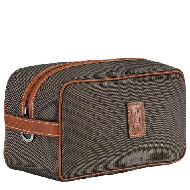 Men's Longchamp Boxford Toiletry Bags Brown | UAE-6104VL