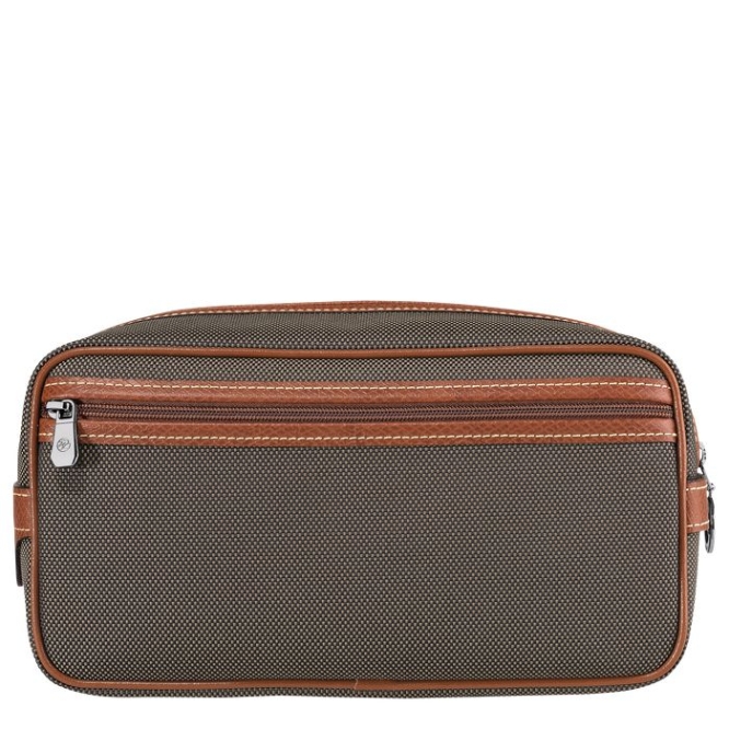 Men's Longchamp Boxford Toiletry Bags Brown | UAE-6104VL