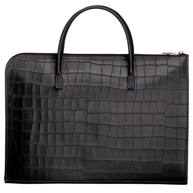 Men's Longchamp Croco Block S Document Holders Black | UAE-1624RU