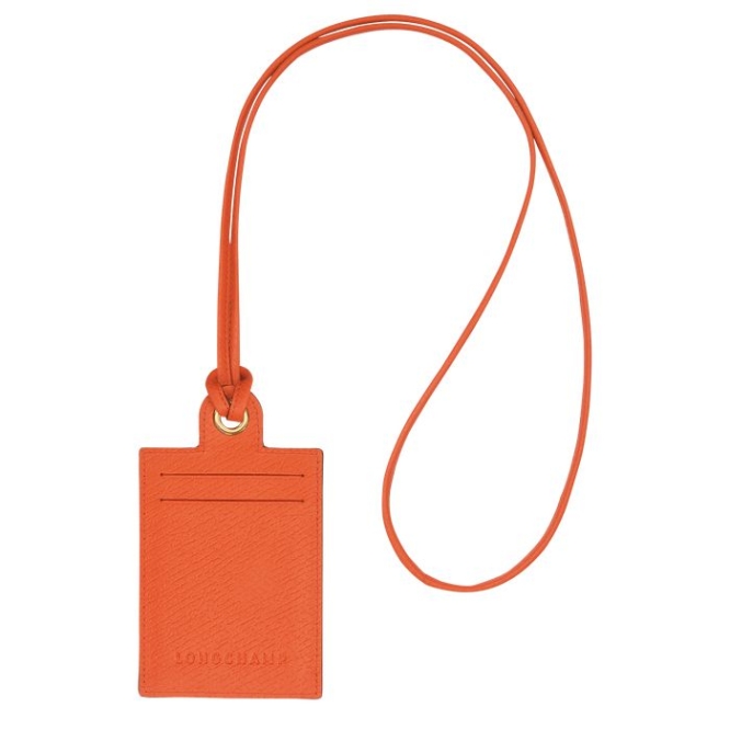 Men\'s Longchamp Cuir De Russie Cardholders & Coin Purses Orange | UAE-6384NL