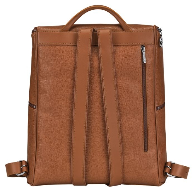 Men's Longchamp Le Foulonné Backpacks Brown | UAE-0653TR