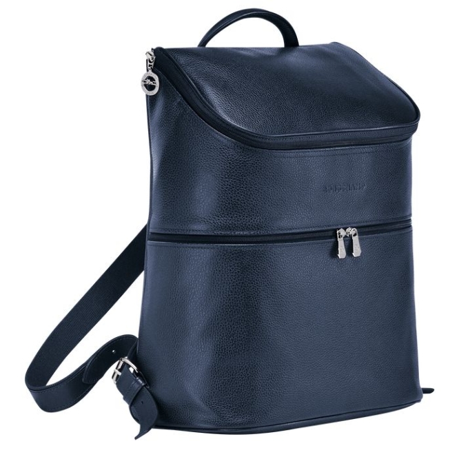 Men's Longchamp Le Foulonné Backpacks Navy | UAE-3798DI