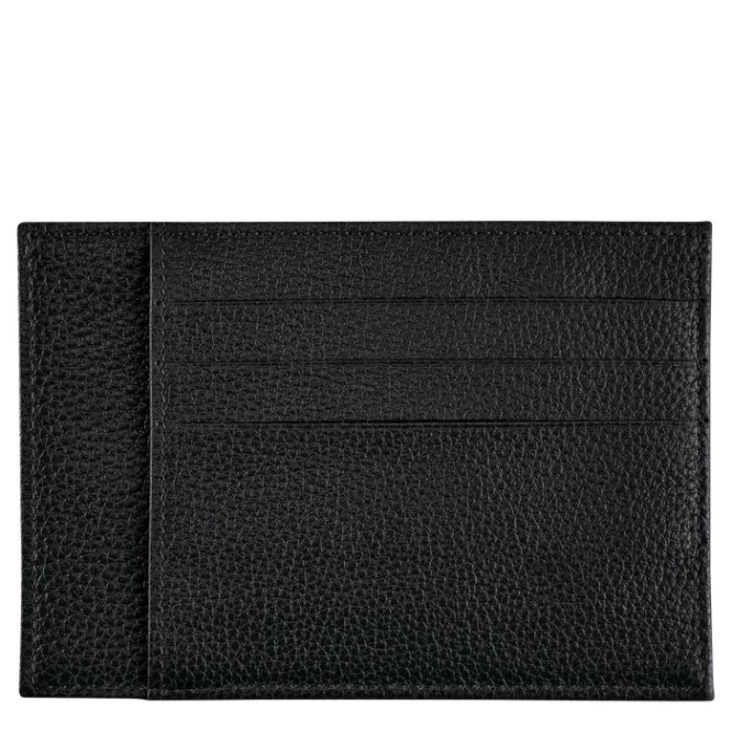 Men's Longchamp Le Foulonné Cardholders & Coin Purses Black | UAE-0752GM