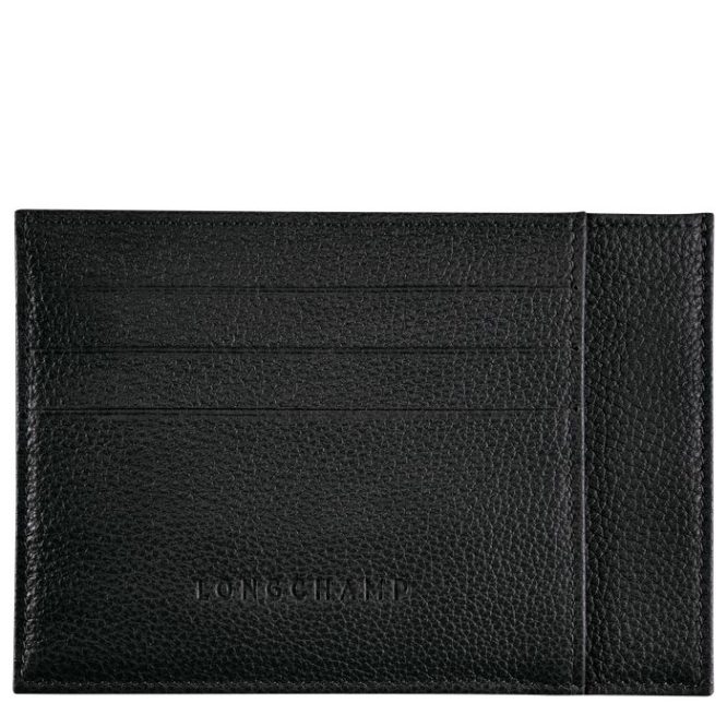 Men\'s Longchamp Le Foulonné Cardholders & Coin Purses Black | UAE-0752GM