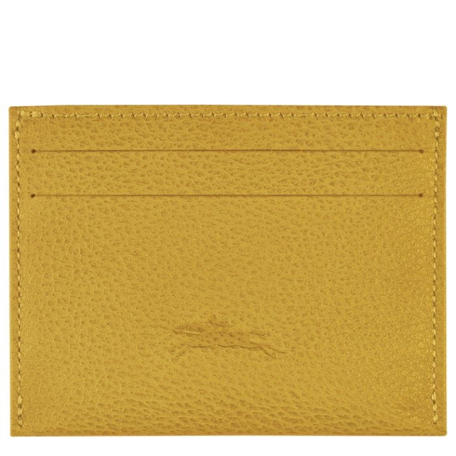 Men's Longchamp Le Foulonné Cardholders & Coin Purses Yellow | UAE-1947VA