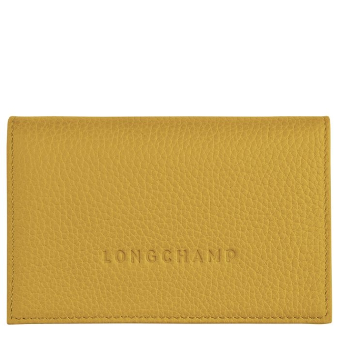 Men\'s Longchamp Le Foulonné Cardholders & Coin Purses Yellow | UAE-2169ZF