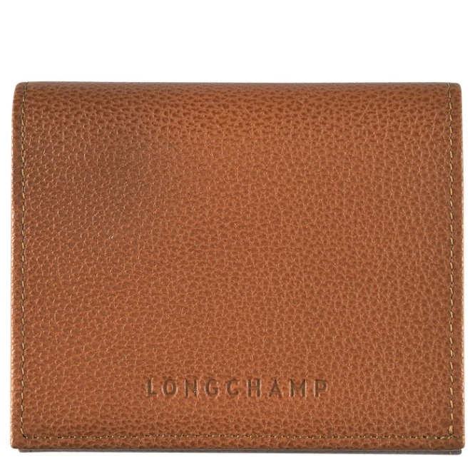 Men\'s Longchamp Le Foulonné Cardholders & Coin Purses Brown | UAE-3598OL