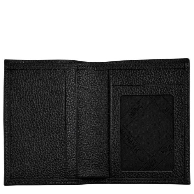 Men's Longchamp Le Foulonné Cardholders & Coin Purses Black | UAE-3871SF