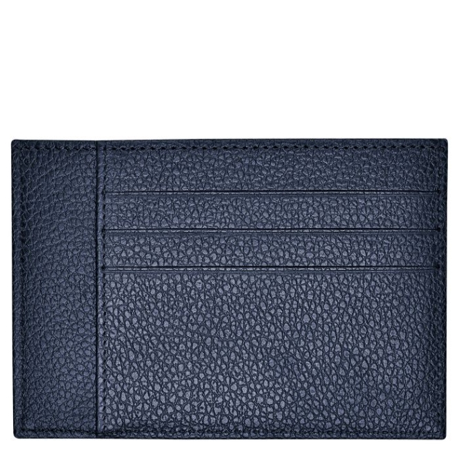 Men's Longchamp Le Foulonné Cardholders & Coin Purses Navy | UAE-5402SP