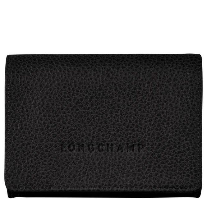 Men\'s Longchamp Le Foulonné Cardholders & Coin Purses Black | UAE-5631UO