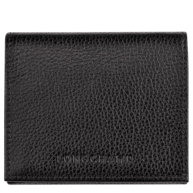 Men\'s Longchamp Le Foulonné Cardholders & Coin Purses Black | UAE-6209UZ