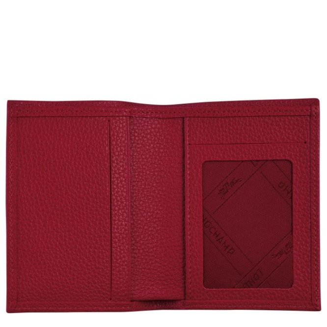 Men's Longchamp Le Foulonné Cardholders & Coin Purses Red | UAE-6509LN