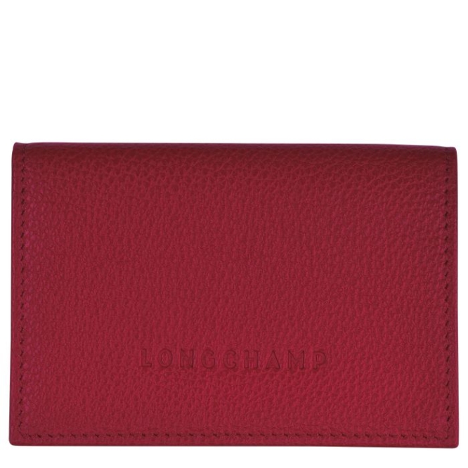 Men\'s Longchamp Le Foulonné Cardholders & Coin Purses Red | UAE-7358GX