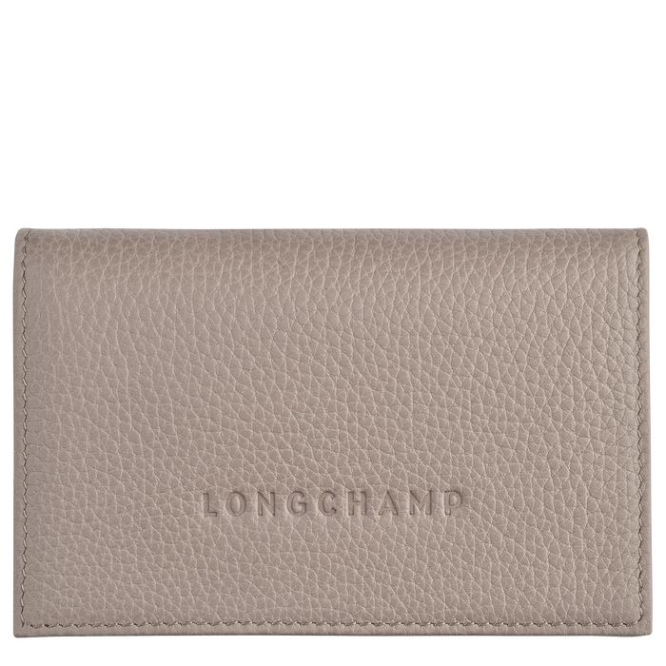 Men\'s Longchamp Le Foulonné Cardholders & Coin Purses Grey | UAE-7423JY