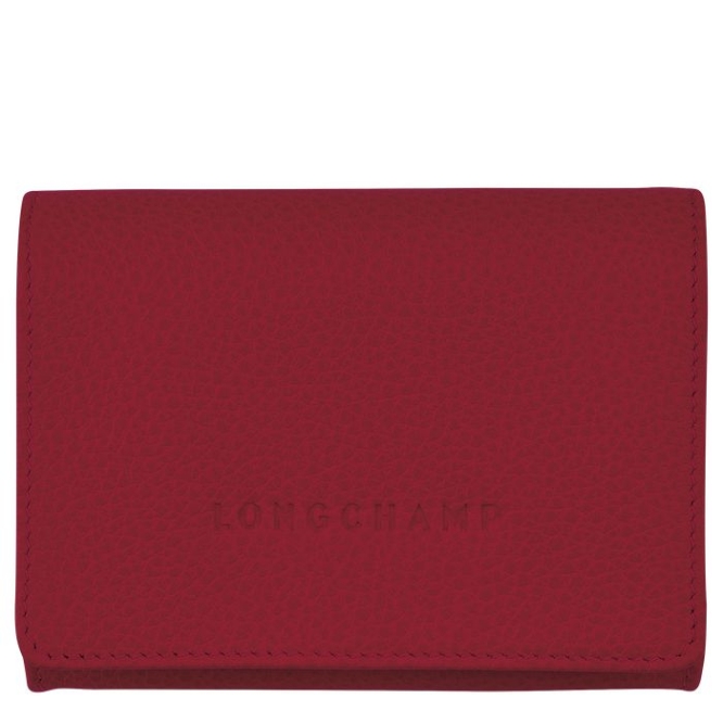 Men\'s Longchamp Le Foulonné Cardholders & Coin Purses Red | UAE-8214VB