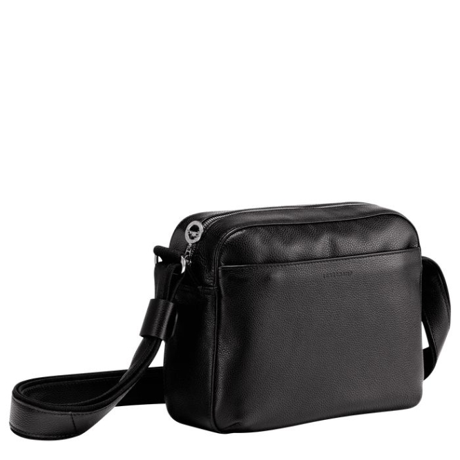 Men's Longchamp Le Foulonné Crossbody Bags Black | UAE-7285TH