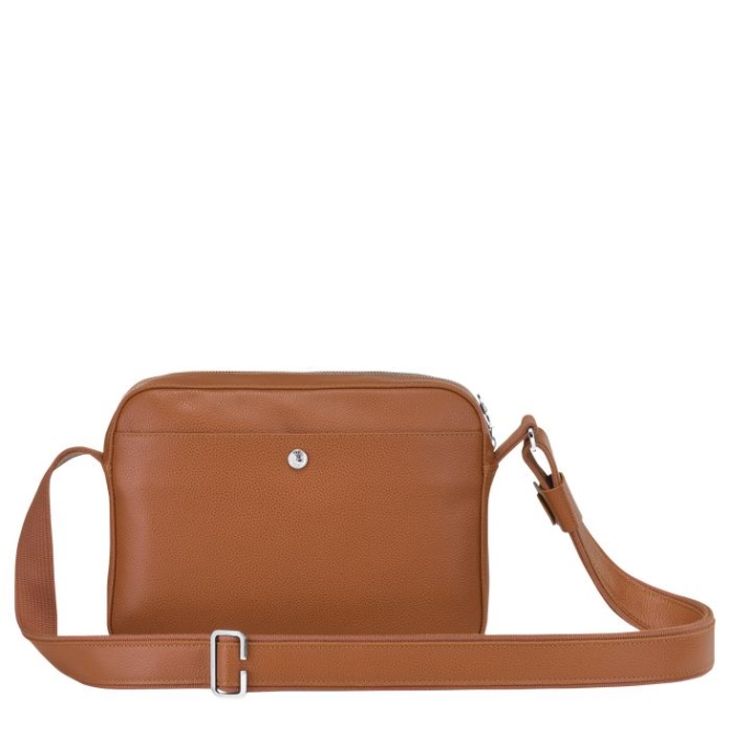 Men's Longchamp Le Foulonné Crossbody Bags Brown | UAE-7852JG