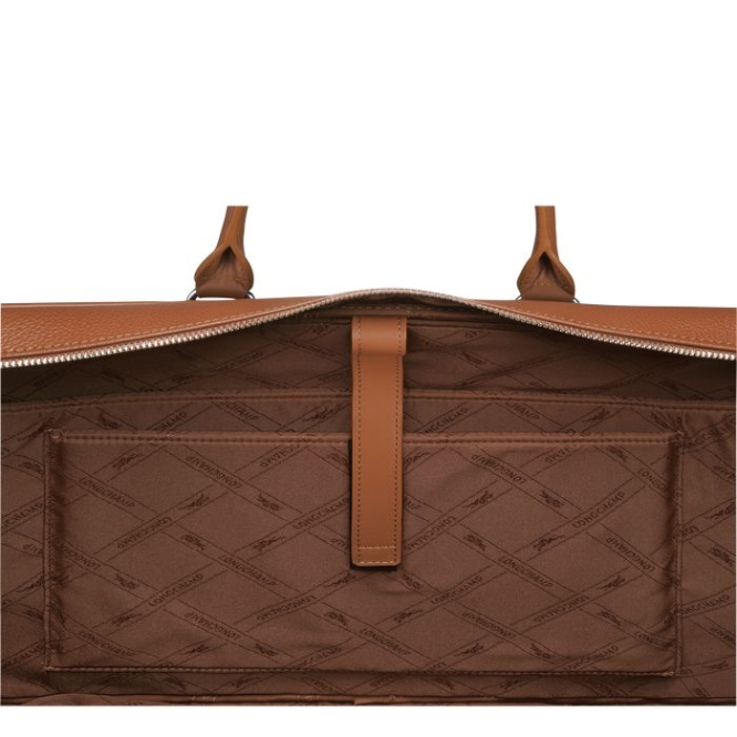 Men's Longchamp Le Foulonné L Document Holders Brown | UAE-6815JI