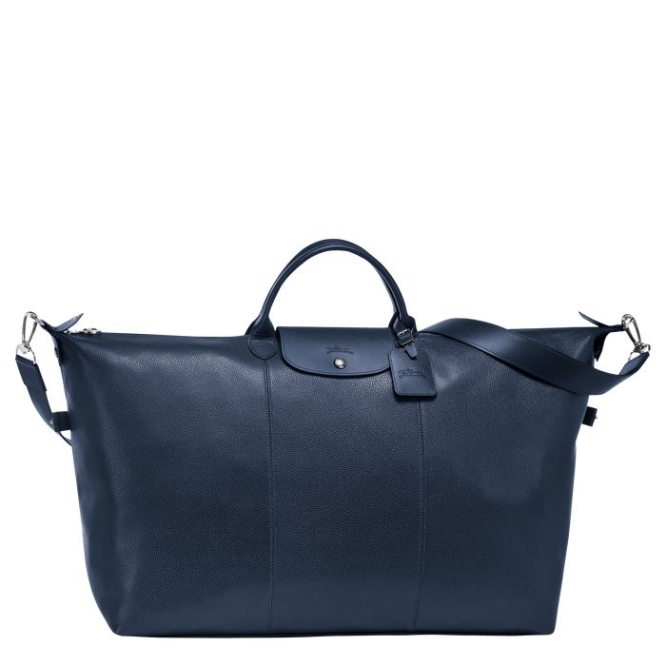 Men\'s Longchamp Le Foulonné L Travel Bags Navy | UAE-3680OJ