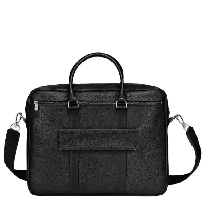 Men's Longchamp Le Foulonné M Document Holders Black | UAE-3475VL