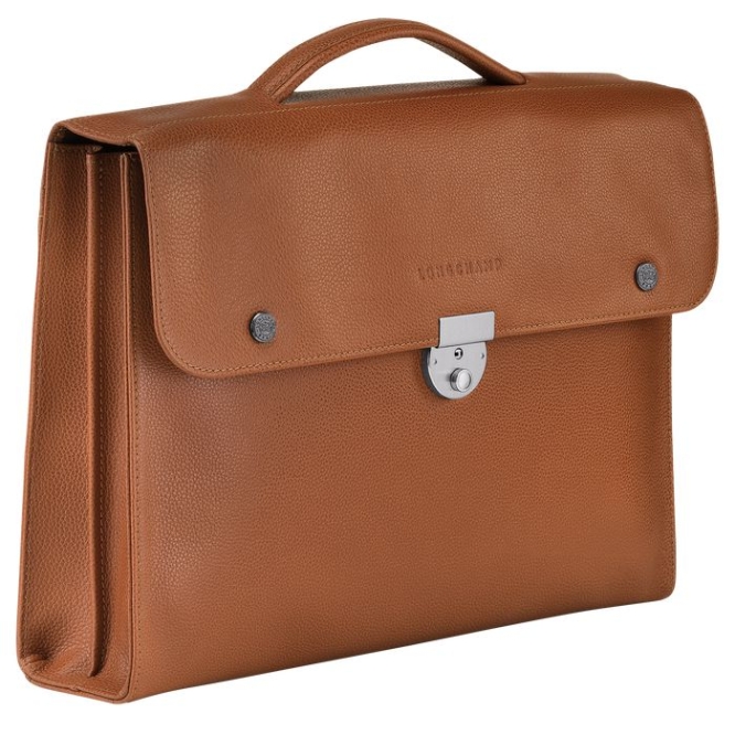 Men's Longchamp Le Foulonné M Document Holders Brown | UAE-5043HL