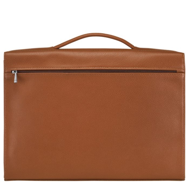 Men's Longchamp Le Foulonné M Document Holders Brown | UAE-5043HL