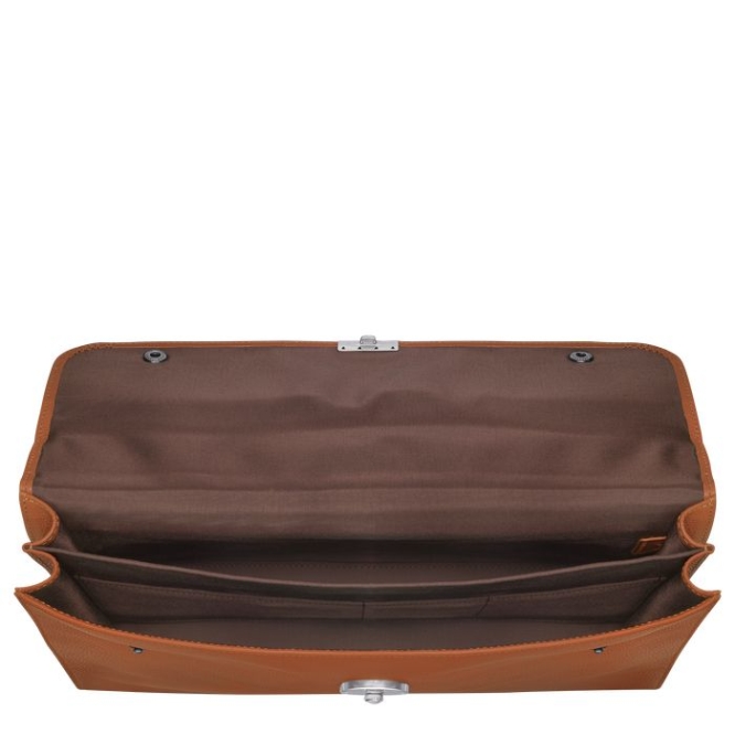 Men's Longchamp Le Foulonné M Document Holders Brown | UAE-5043HL