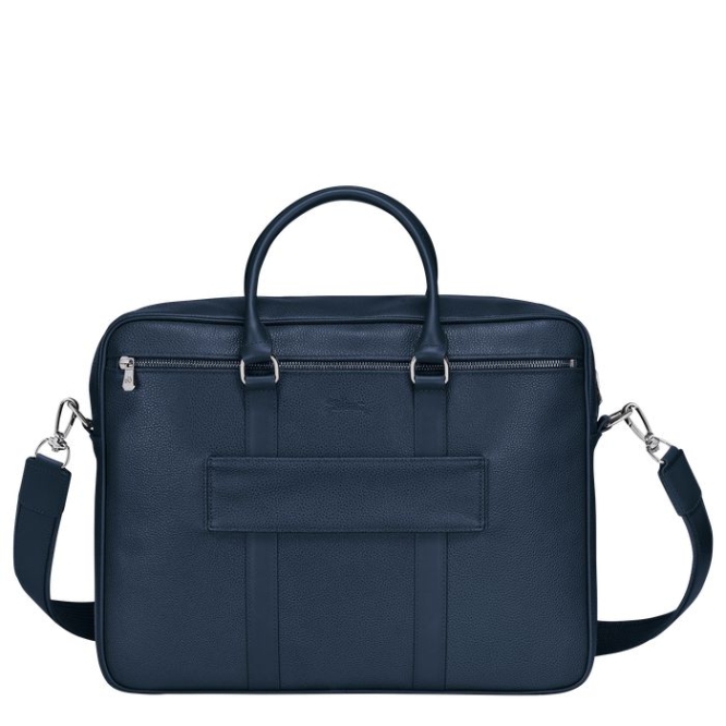 Men's Longchamp Le Foulonné M Document Holders Navy | UAE-9543HX