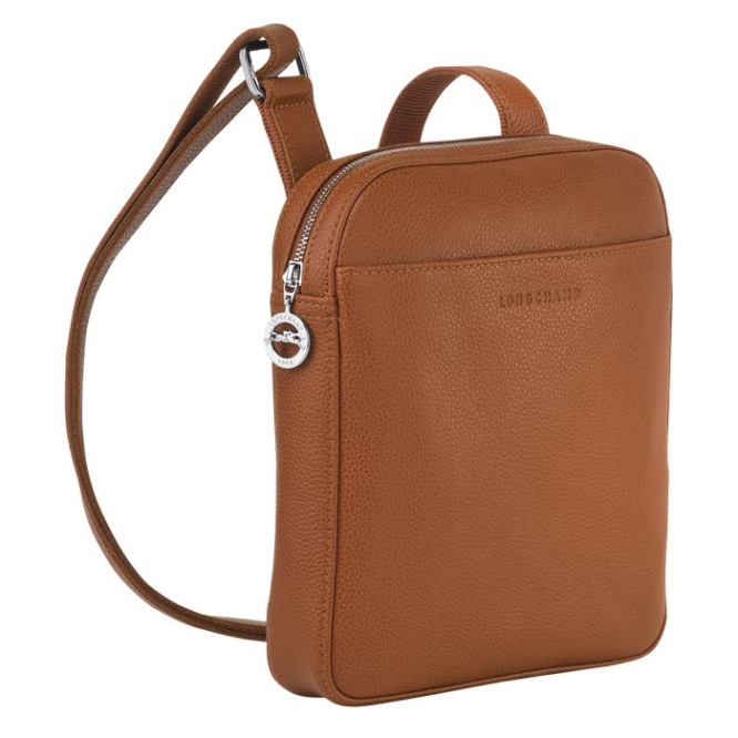 Men's Longchamp Le Foulonné S Crossbody Bags Brown | UAE-6517HQ