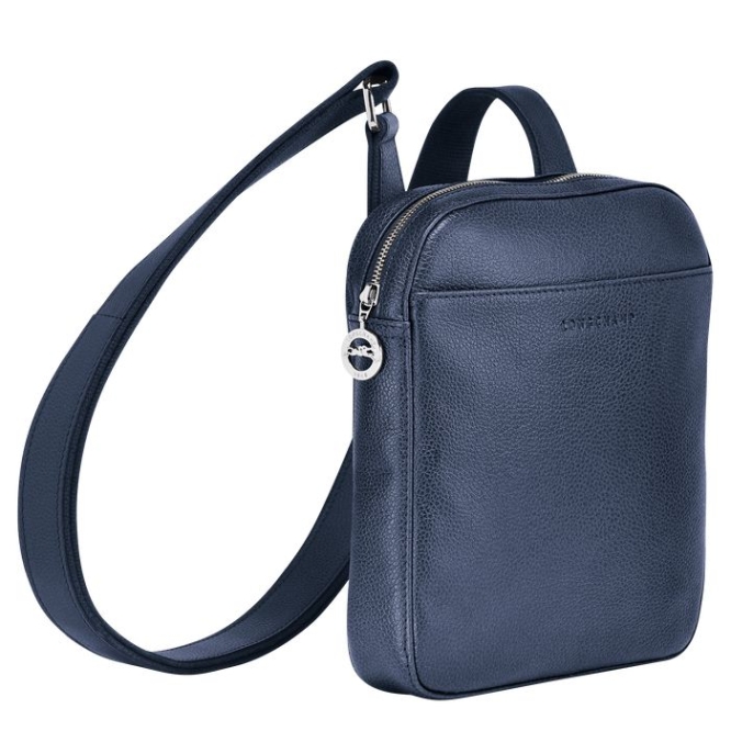 Men's Longchamp Le Foulonné S Crossbody Bags Navy | UAE-7623IX