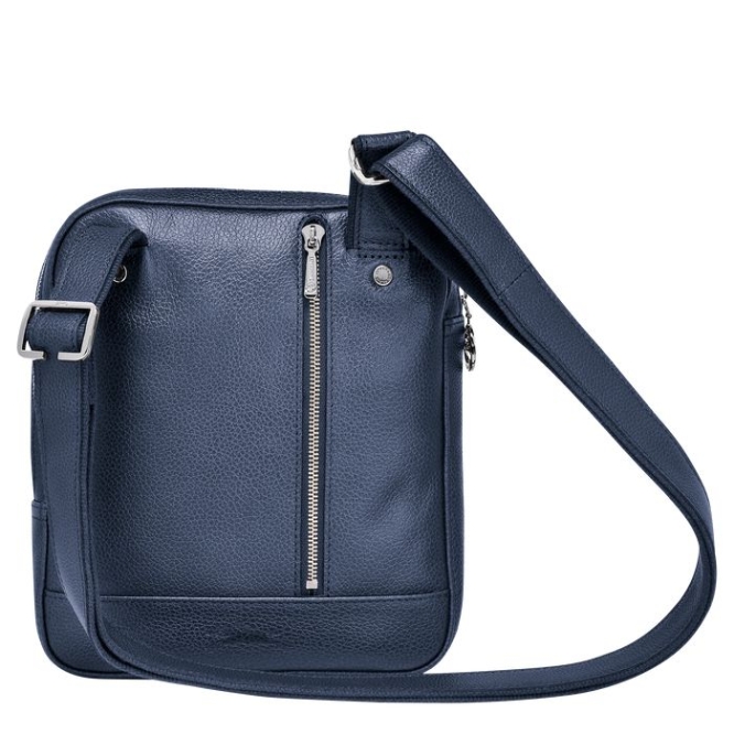 Men's Longchamp Le Foulonné S Crossbody Bags Navy | UAE-7623IX