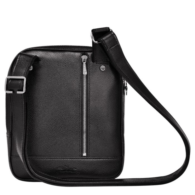 Men's Longchamp Le Foulonné S Crossbody Bags Black | UAE-8913TV