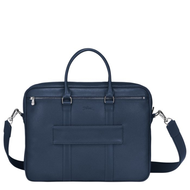 Men's Longchamp Le Foulonné S Document Holders Navy | UAE-0264BI