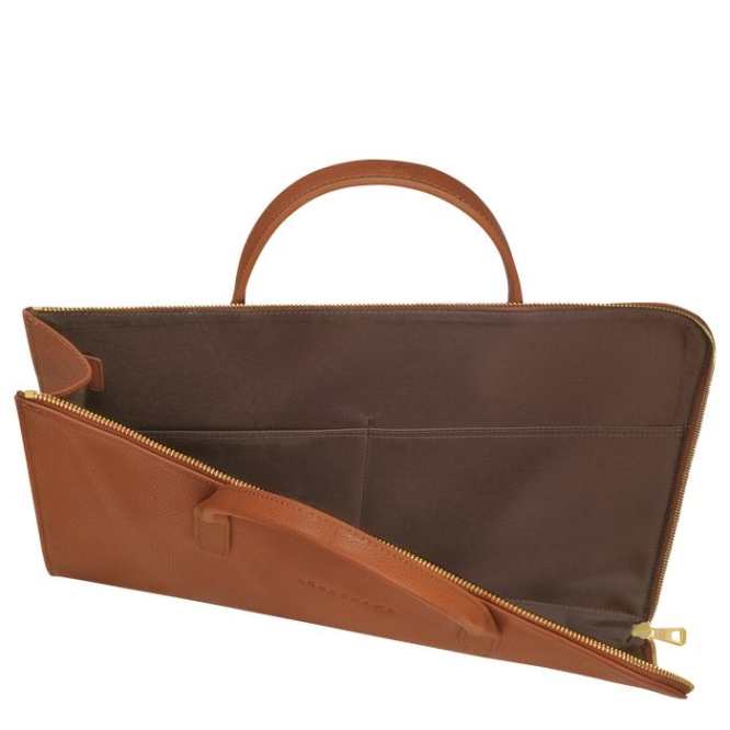 Men's Longchamp Le Foulonné S Document Holders Brown | UAE-1678SH