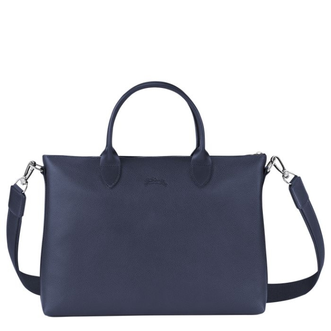 Men's Longchamp Le Foulonné S Document Holders Navy | UAE-7032EF