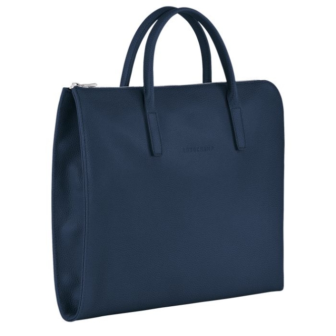 Men's Longchamp Le Foulonné S Document Holders Navy | UAE-7381OT