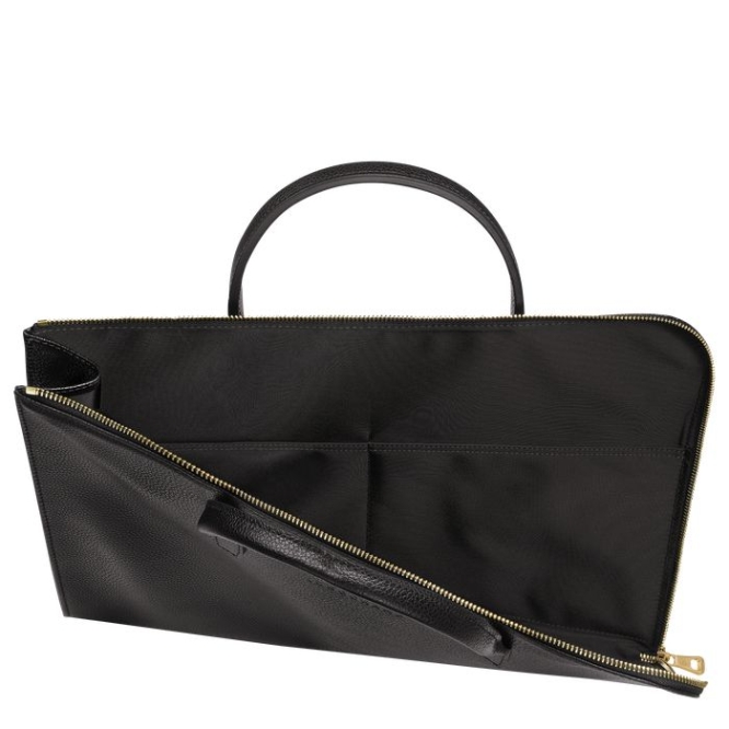 Men's Longchamp Le Foulonné S Document Holders Black | UAE-8536ZU