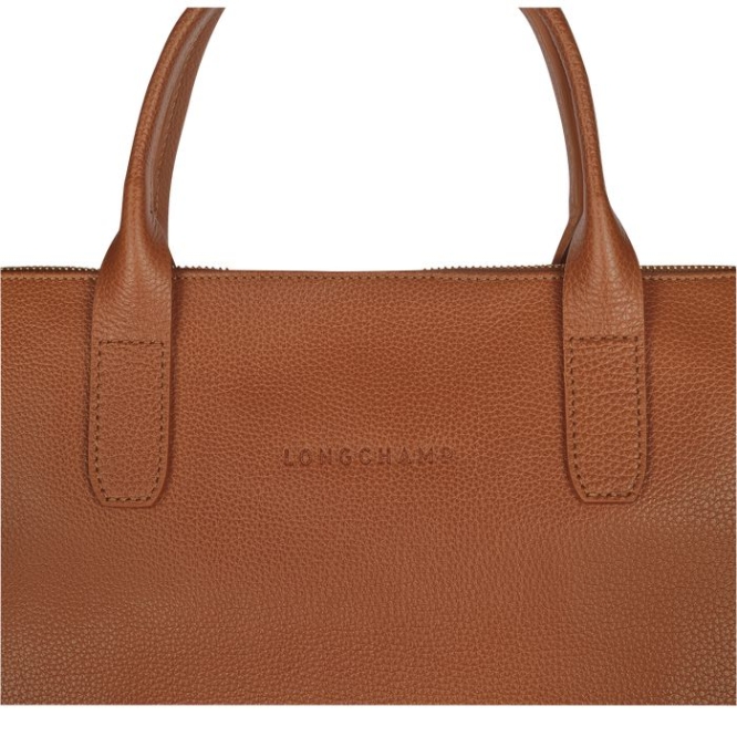 Men's Longchamp Le Foulonné S Document Holders Brown | UAE-8670OK